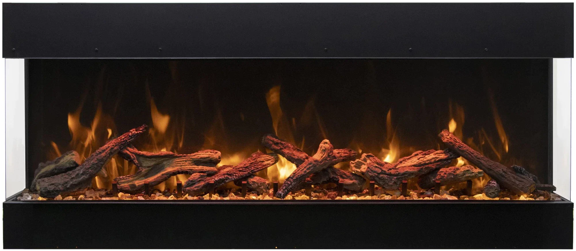 Amantii TRV 65 BESPOKE Tru View 3-Sided Built-In Electric Fireplace - Modern Home Heating Solution for Living Room, Bedroom & Office Spaces