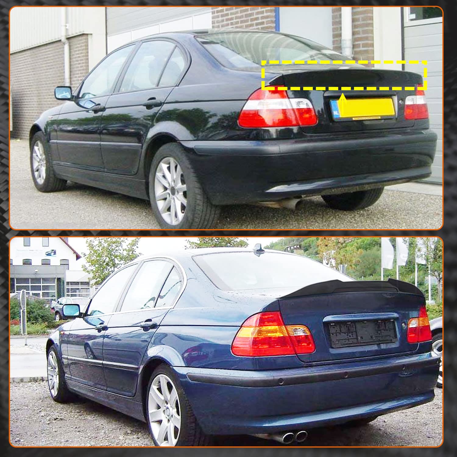 Carbon Fiber Trunk Spoiler for BMW 3 Series E46 Sedan (1998-2005) - 316i 318i 320i 323i 325i 328i 330i M3 - High Kick Duckbill Rear Wing Lip - Perfect for Street Racing & Car Shows