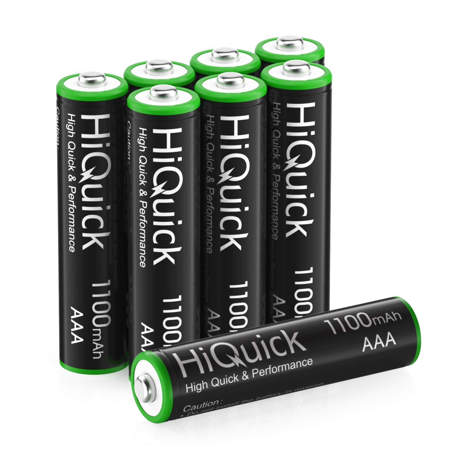 HiQuick 8 Bay Smart Battery Charger with 4AA & 4AAA Batteries + 8 Pack AAA Rechargeable Batteries - Fast Charging for Cameras, Toys, Flashlights & Home Electronics