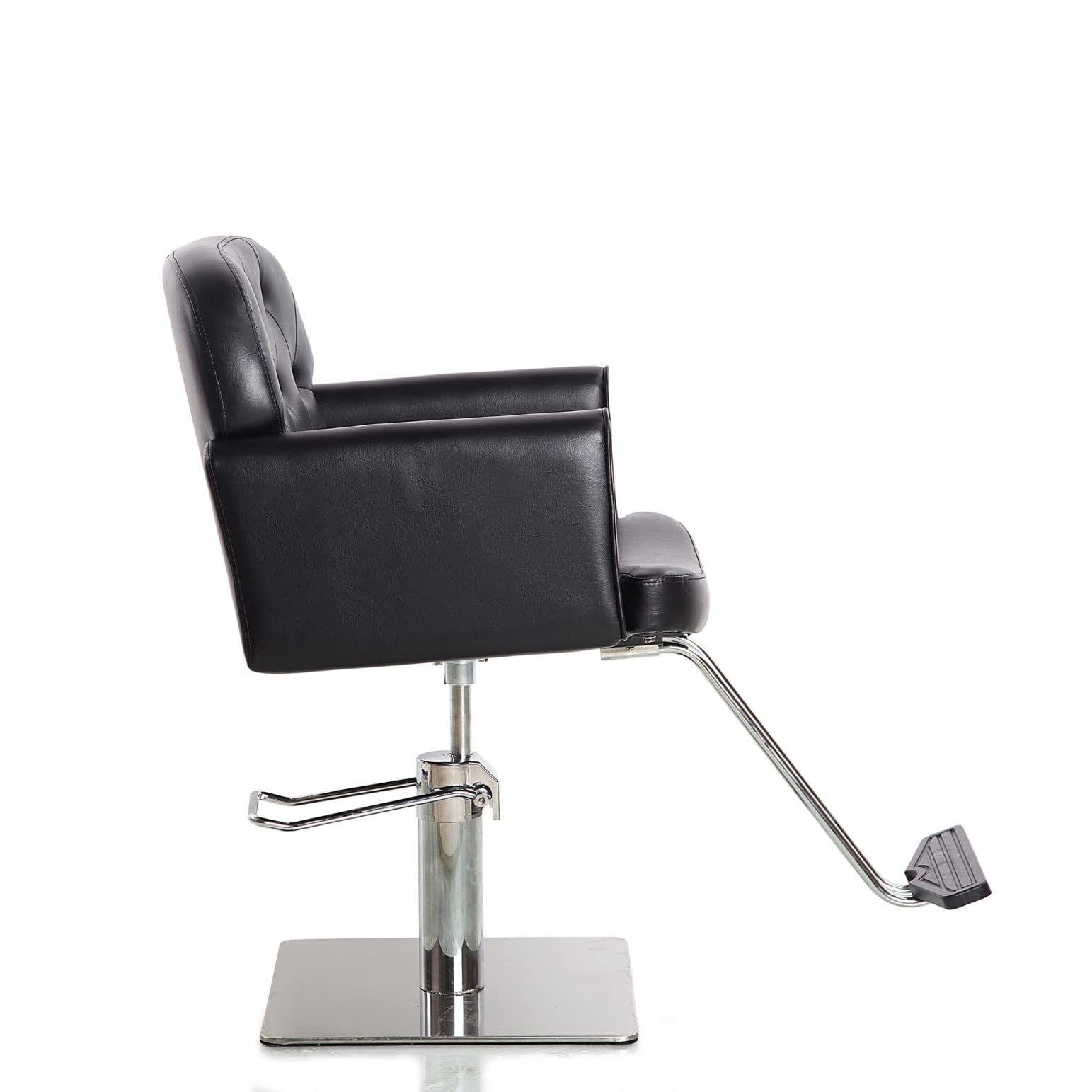 Salonsunny 360° Swivel Black Square Base Salon Styling Chair - Barber Spa Hair Cutting Chair for Professional Stylists & Home Use