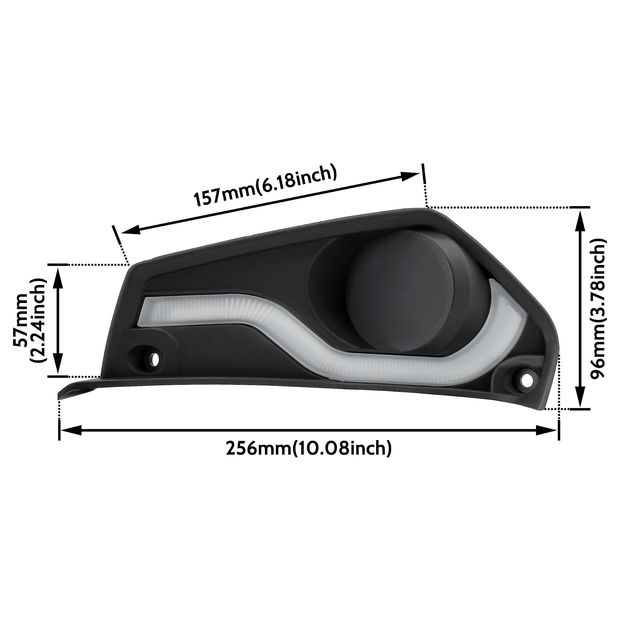 SAUTVS Fog Lamps Cover with LED Daytime Running Lights & Turn Signal Kit for Can-Am Spyder F3 (2015-2020 Models) - 2PCS Replacement Accessories for Enhanced Visibility & Style in Night Driving & Bad Weather Conditions