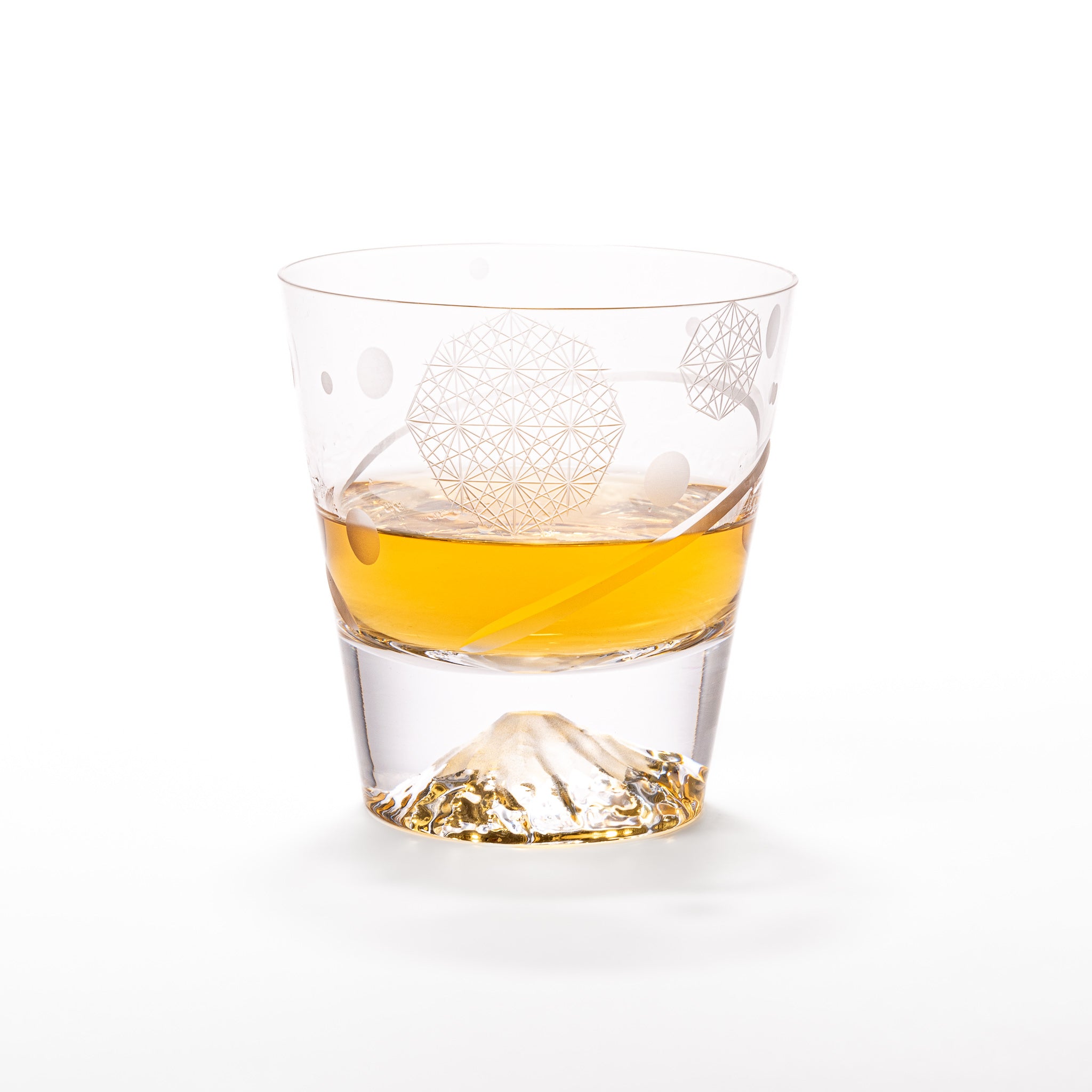 Tajima Mount Fuji Glowing Rocks Glass - Japanese Whiskey Tumbler with LED Base for Cocktails, Barware & Home Decor - Perfect for Parties, Gifts & Nightlight