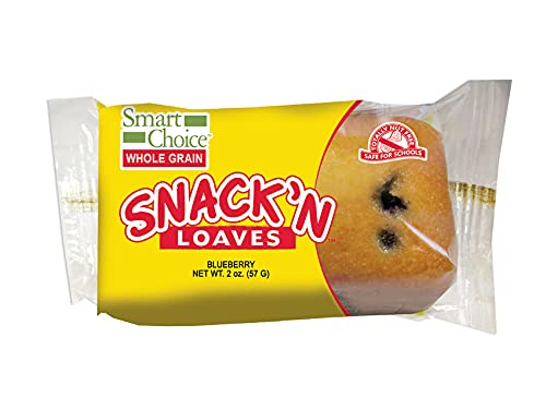 Individually Wrapped Whole Grain Blueberry Snack Loaves - Healthy Breakfast & On-the-Go Snacks - 2 oz. (72 Count Bulk Pack) - Perfect for School Lunches, Office Snacks & Travel