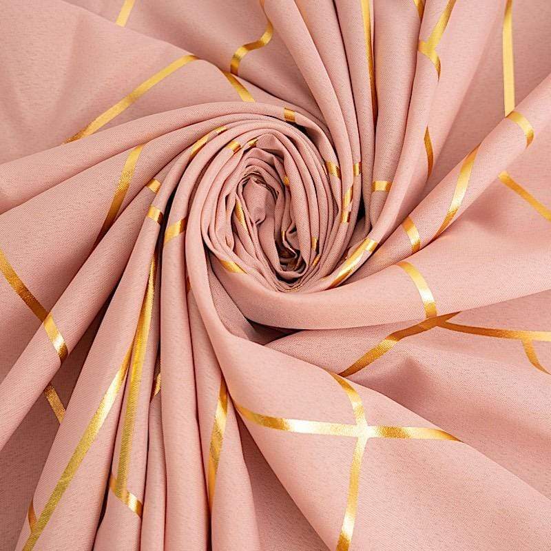 90x132 Inch Polyester Rectangular Tablecloth with Metallic Geometric Design - Perfect for Dining Tables, Parties, and Special Events