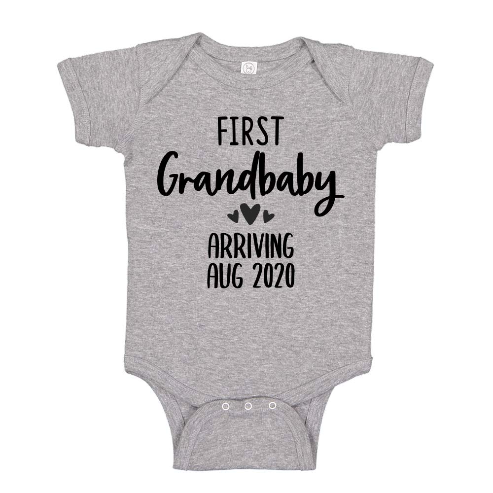 Custom Baby Announcement Bodysuit - First Grandchild Gift for Grandma & Grandpa with Due Date - Perfect for Gender Reveal, Baby Shower & Newborn Photo Shoots