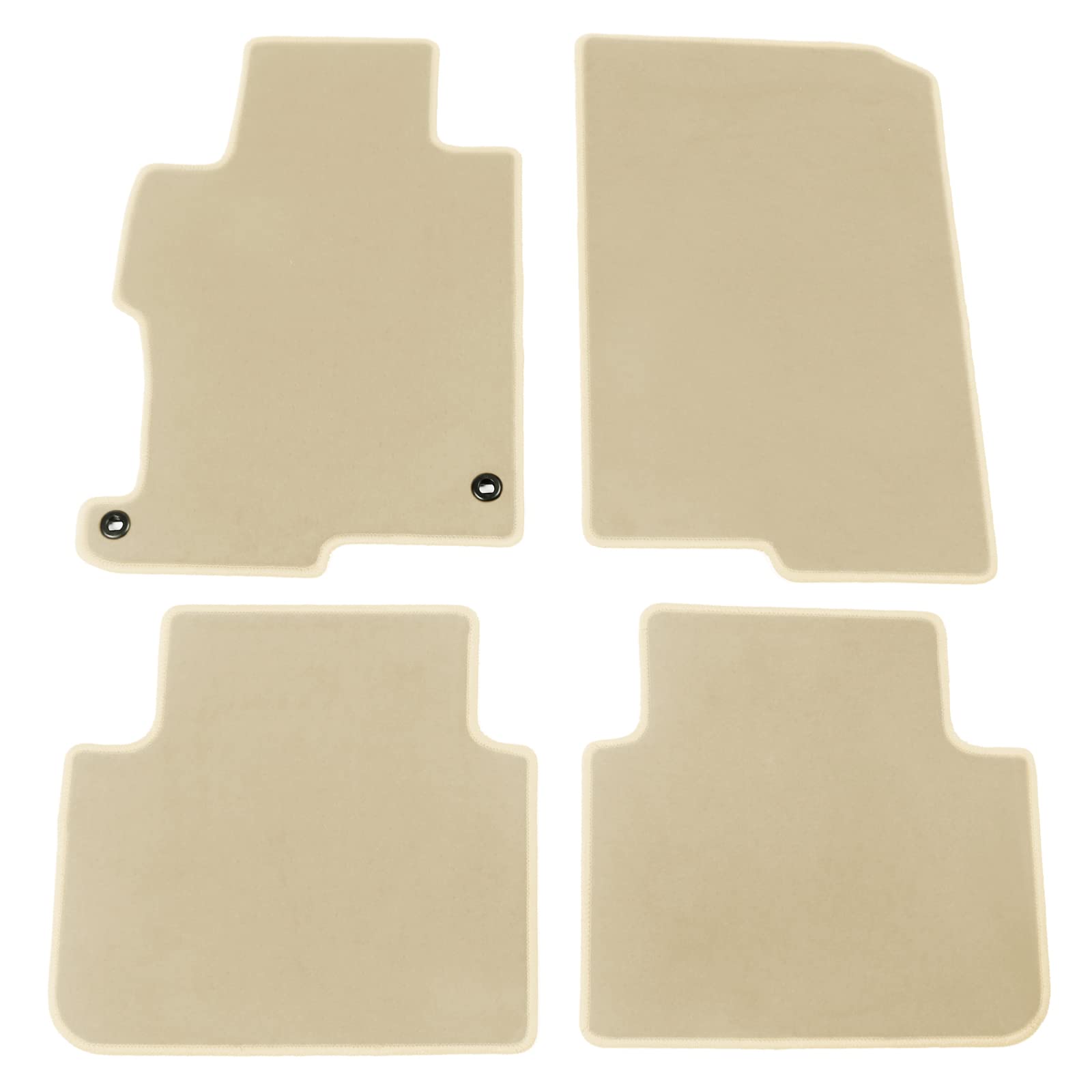 IKON MOTORSPORTS Custom Fit Floor Mats for 2013-2017 Honda Accord Sedan (4 Door) - Beige Nylon All-Weather Protection - Front & Rear Set of 4 - Perfect Replacement Car Mats for Daily Commute & Road Trips