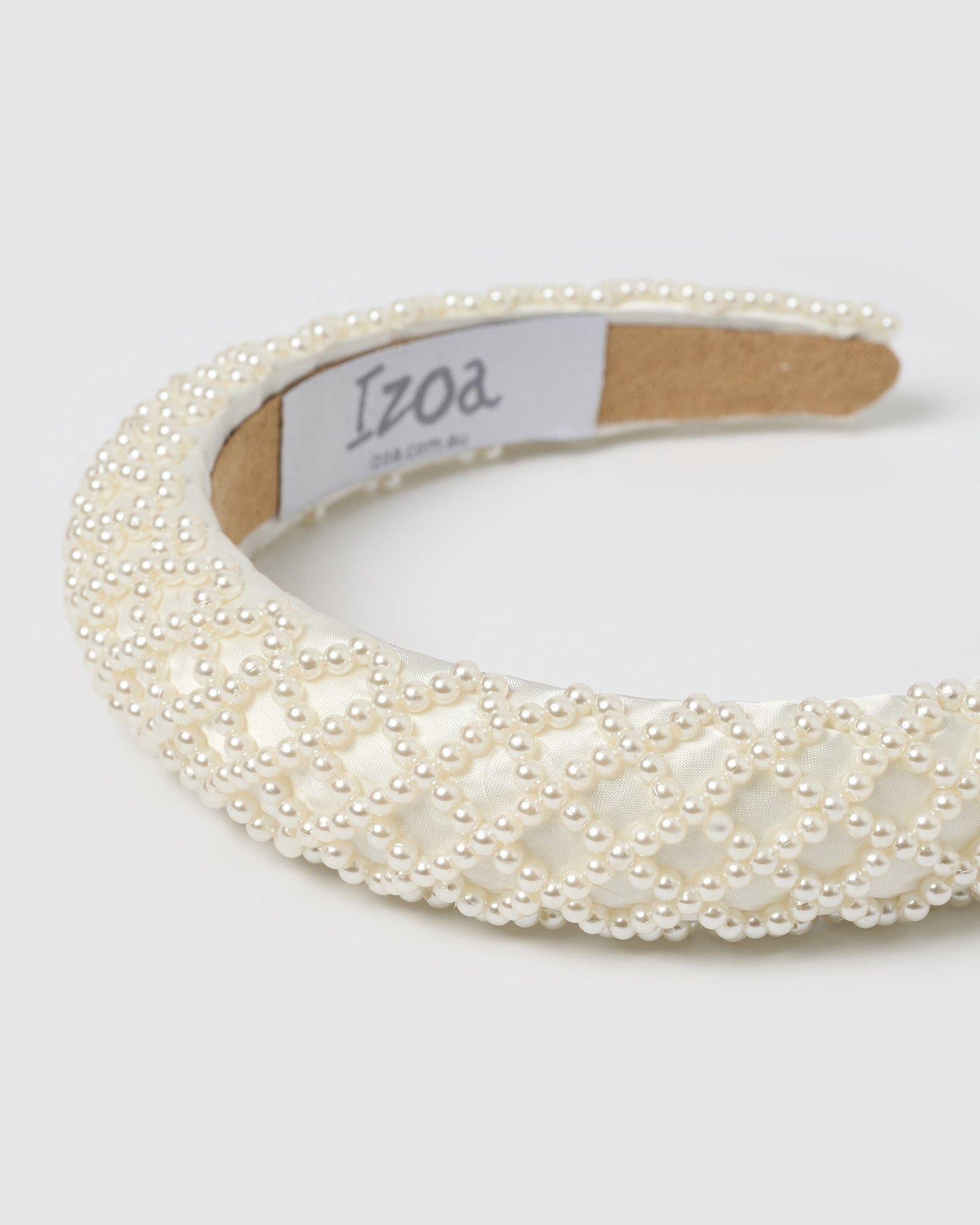 Izoa Genevieve Pearl Headband for Women - Elegant Hair Accessory for Weddings, Parties & Everyday Wear