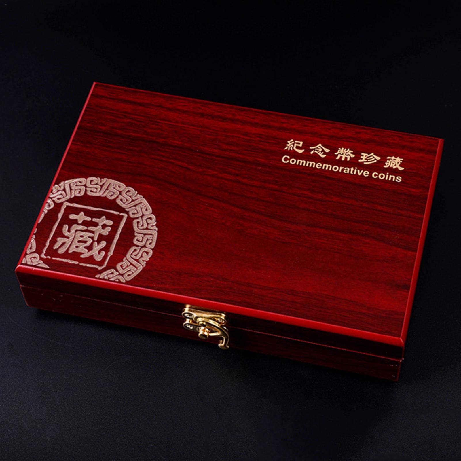 Wooden Coin Storage Box - Secure Wallet Bag for Commemorative Coins & Collectibles