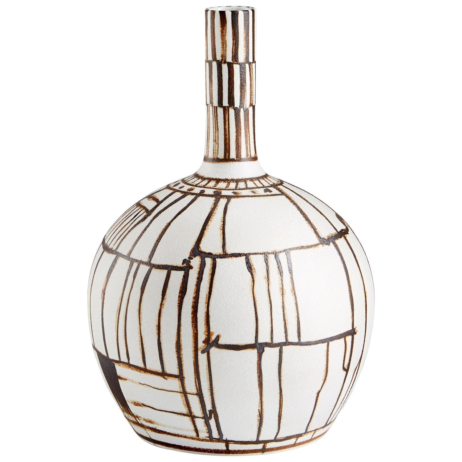 Cyan Design 10799 Risse Vase - Medium Size, Ebony & White Ceramic Vase for Home Decor, Wedding Centerpiece, or Floral Arrangement