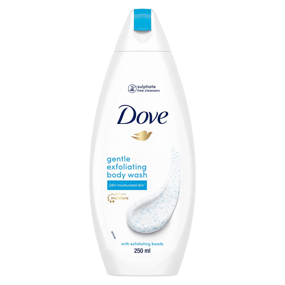Dove Gentle Exfoliating Nourishing Body Wash for All Skin Types - Mild Cleanser Moisturizes & Balances pH - 8.4 fl oz (250ml) - Perfect for Daily Shower & Sensitive Skin Care Routine