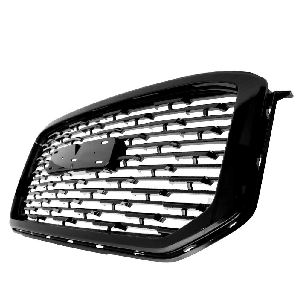 IKON MOTORSPORTS ABS Black Denali Style Front Grille Guard Replacement for 2015-2020 GMC Yukon XL - Upgrade Your Truck's Appearance for Off-Road & Urban Driving