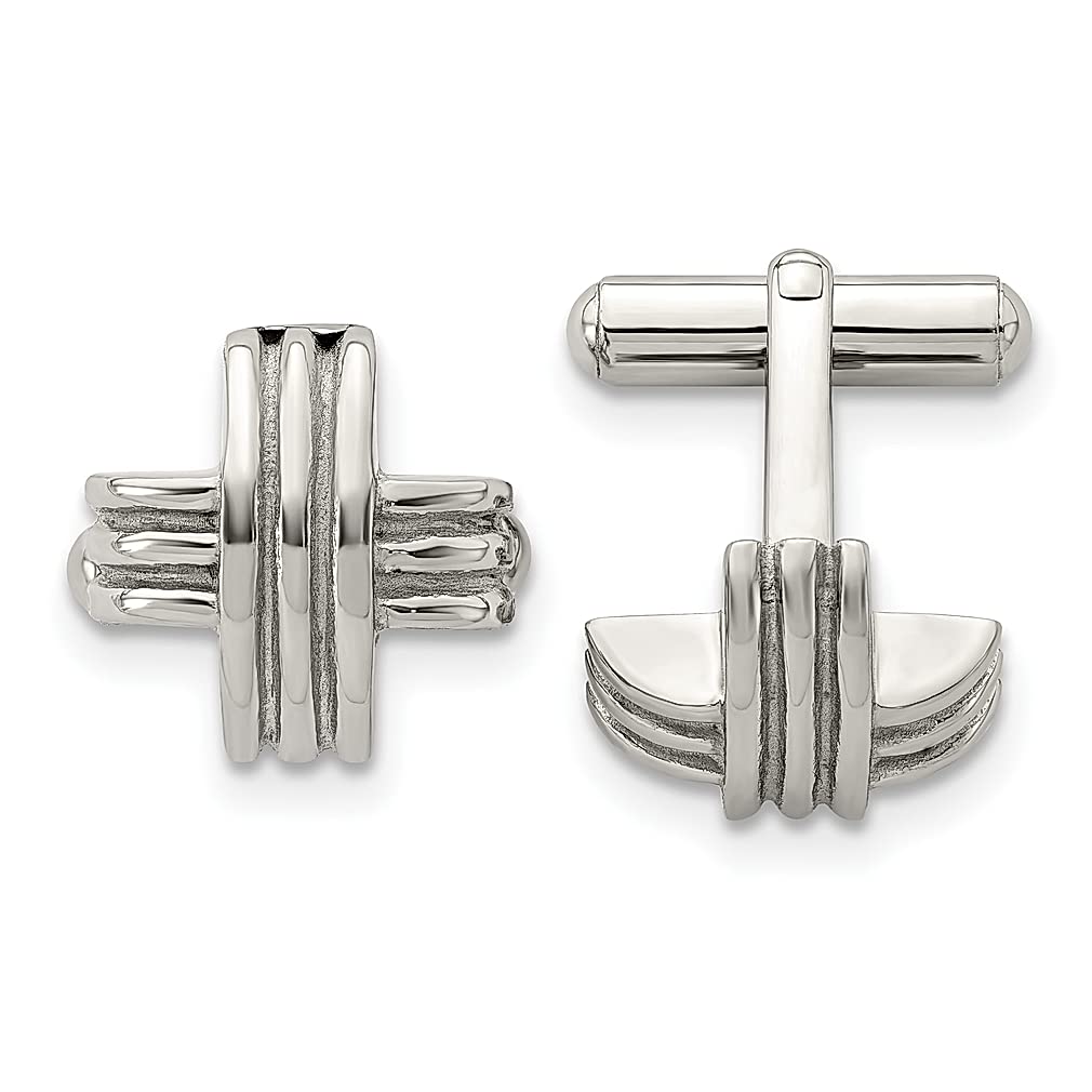 ICE CARATS Stainless Steel X Cufflinks - Elegant Jewelry Gift for Women - Perfect for Formal Occasions