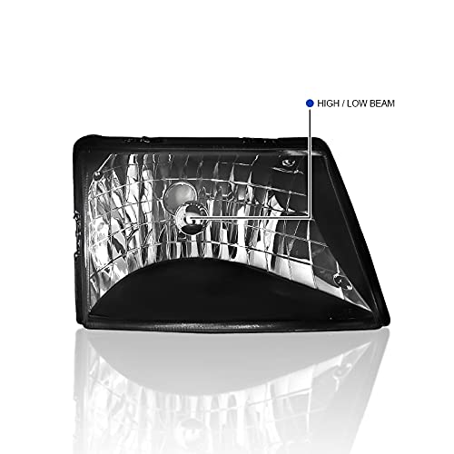Spec-D Tuning Black LED Headlights & Corner Lights Pair for 1998-2000 Ford Ranger - Upgrade Replacement Assembly for Improved Night Visibility & Off-Road Driving