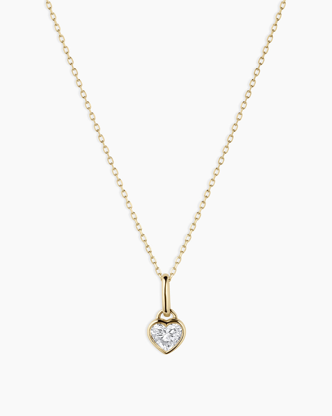 Lab Grown Diamond Heart Charm Necklace for Women - 14K Gold Plated Elegant Pendant Necklace - Perfect for Valentine's Day, Anniversary & Romantic Gifts