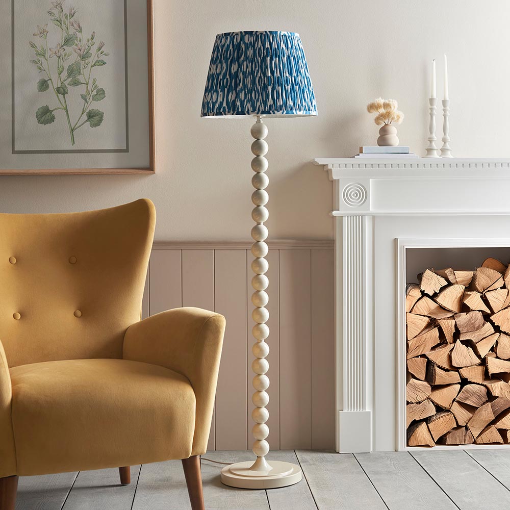 Auralis Ikat Floor Lamp with E27 Socket - Modern Handwoven Design for Living Room, Bedroom & Office Lighting