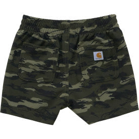 Boys' Rugged Flex Camo Work Shorts - Olive Green | Durable Toddler & Infant Outdoor Playwear for Hiking, Camping & Everyday Adventures