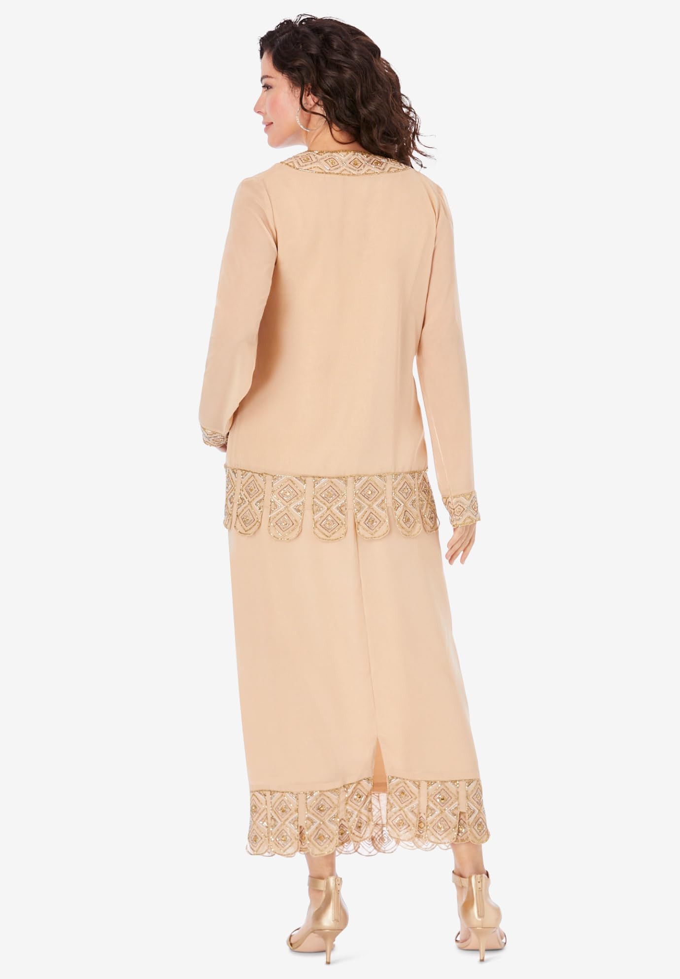 Romantic Beaded Plus Size Skirt Set for Women - Elegant & Comfortable Outfit for Parties, Weddings & Special Occasions