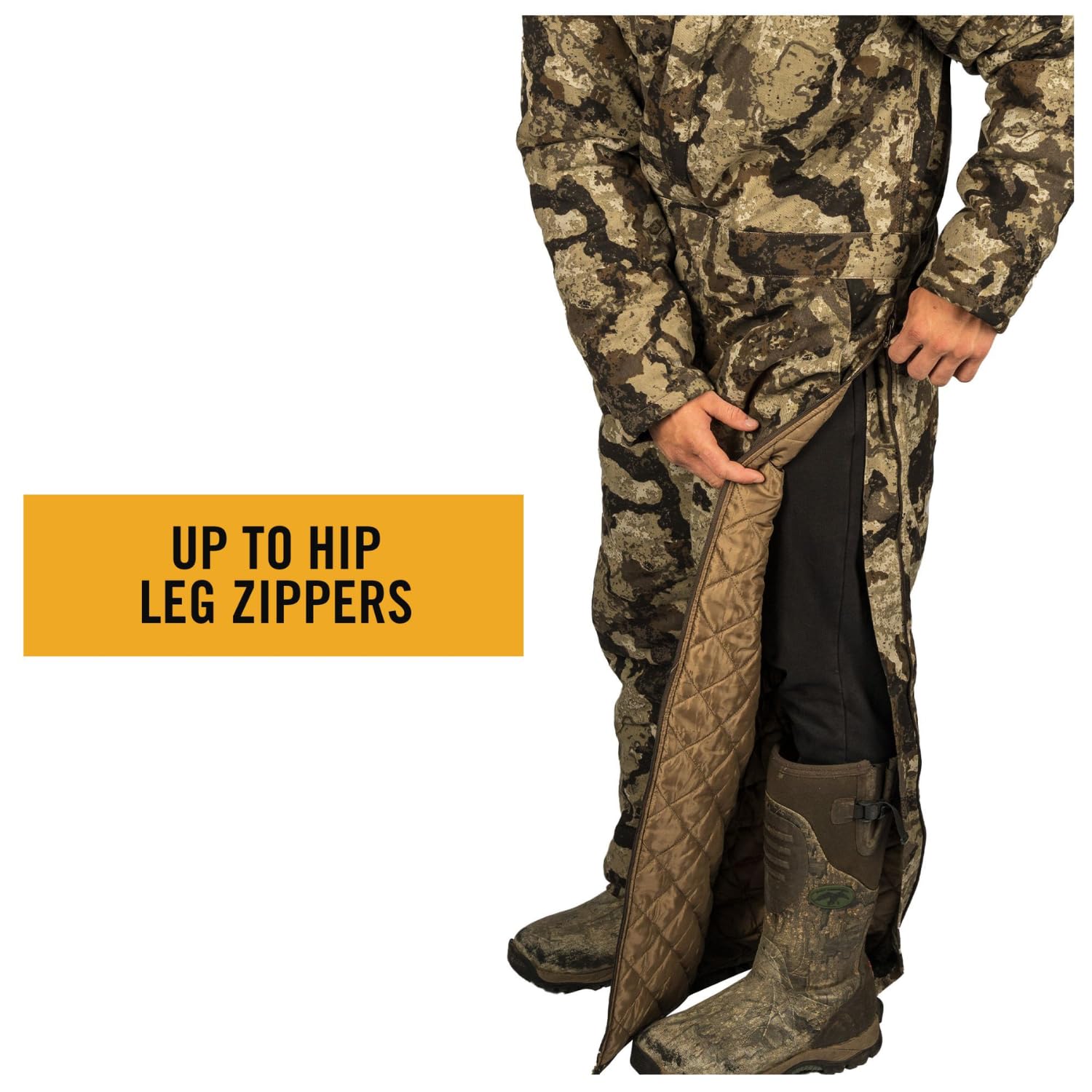 Men's Insulated Twill Camo Hunting Coverall - Warm One-Piece Full Body Coveralls for Cold Weather | Waterproof Hunting Suit for Outdoor Activities, Winter Camping & Ice Fishing