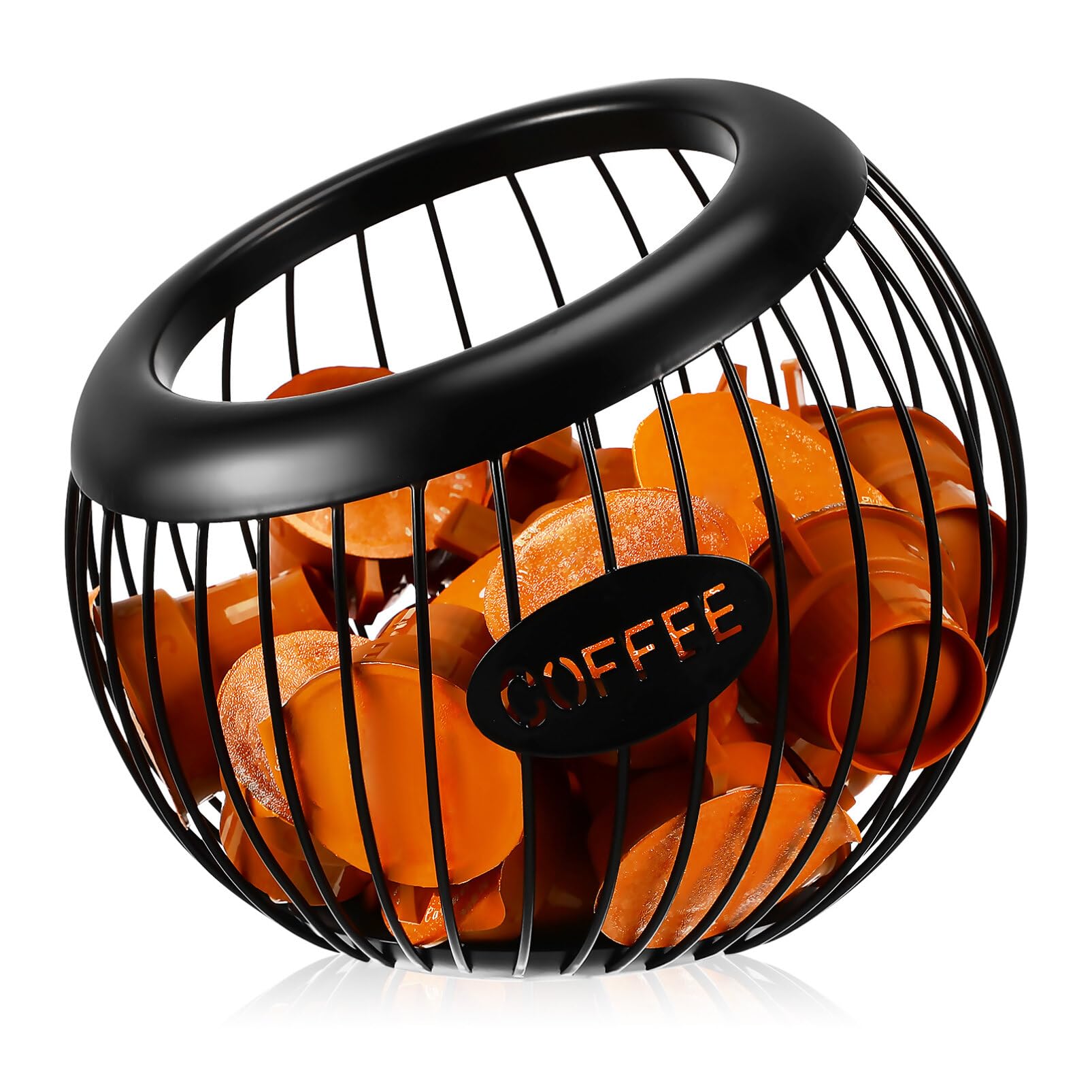 Gadpiparty Large Capacity Metal Coffee Pod Holder - Espresso Pod Organizer & Tea Bag Storage Basket for Coffee Station (Black) | Perfect for Home, Office & Kitchen Countertop Organization