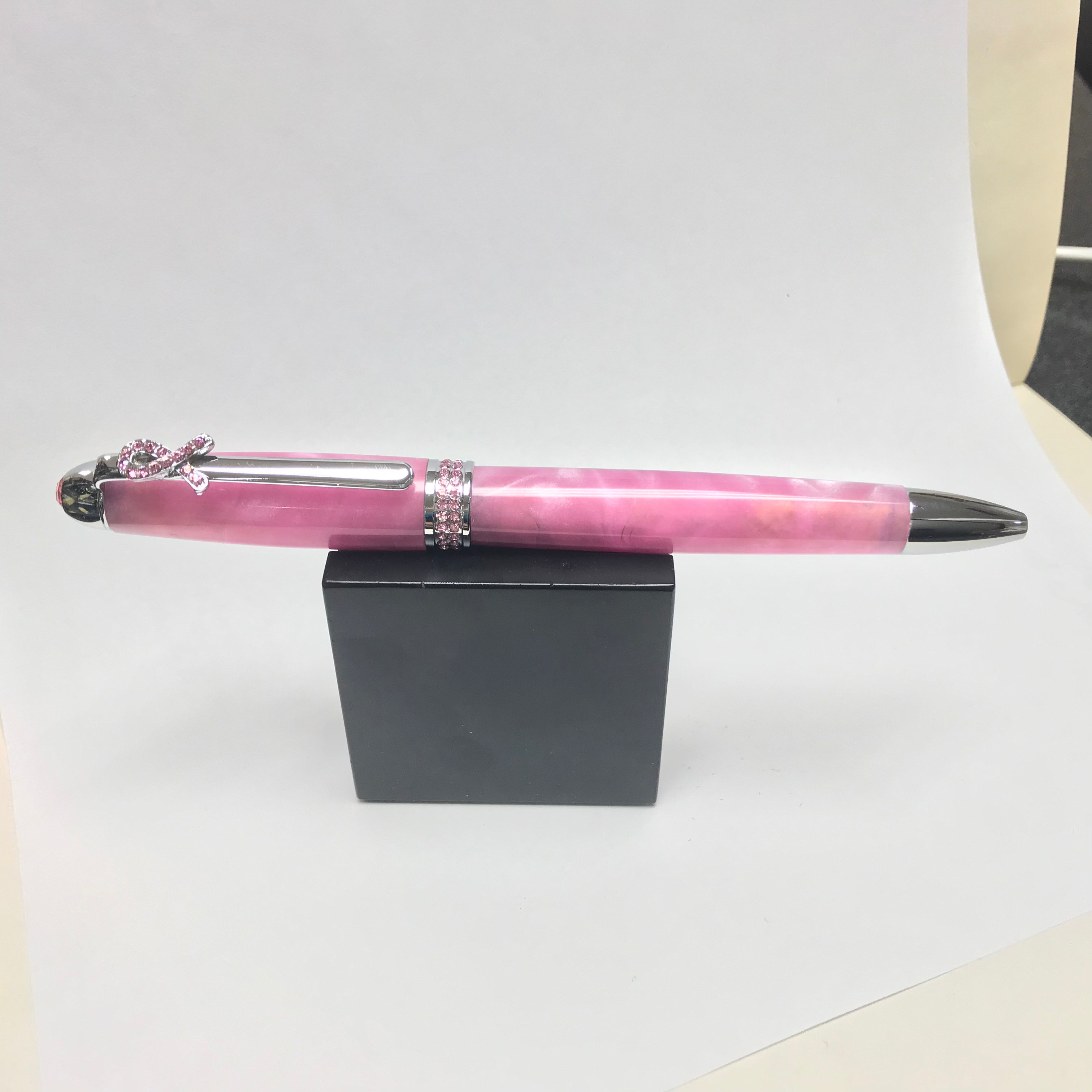 Mark Ashley Breast Cancer Awareness Jeweled Ballpoint Pen - Inspirational Gift for Survivors, Supporters & Fundraisers (Perfect for Charity Events, Office Use & Daily Motivation)