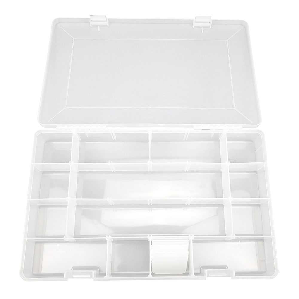 309 Clear Plastic Tackle Box for Fishing Lures, Jewelry, Nail Art & Small Parts Storage - Transparent Organizer Case with Compartments for Craft Supplies & Hobby Display