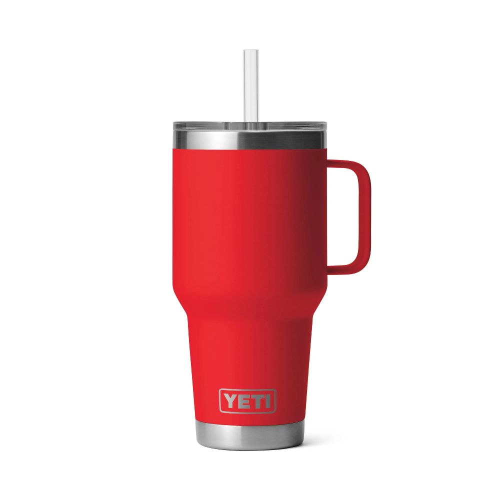 **35 oz Rambler Insulated Stainless Steel Mug with Straw Lid - Perfect for Coffee, Tea & Cold Drinks at Home, Office or Travel**