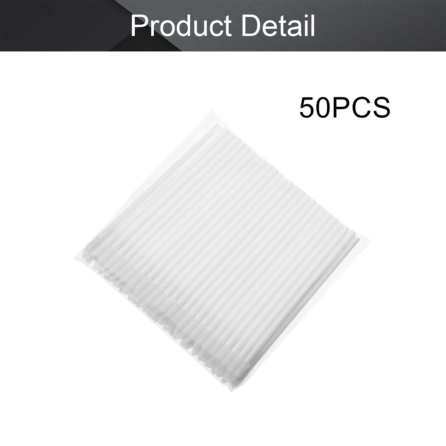 Disposable Lipstick Gloss Wands - 50 Pcs Soft Brush Head Lip Applicators for Makeup Kits | Perfect for Professional Salons, Home Beauty Routines & Hygienic Lipstick Application (White)