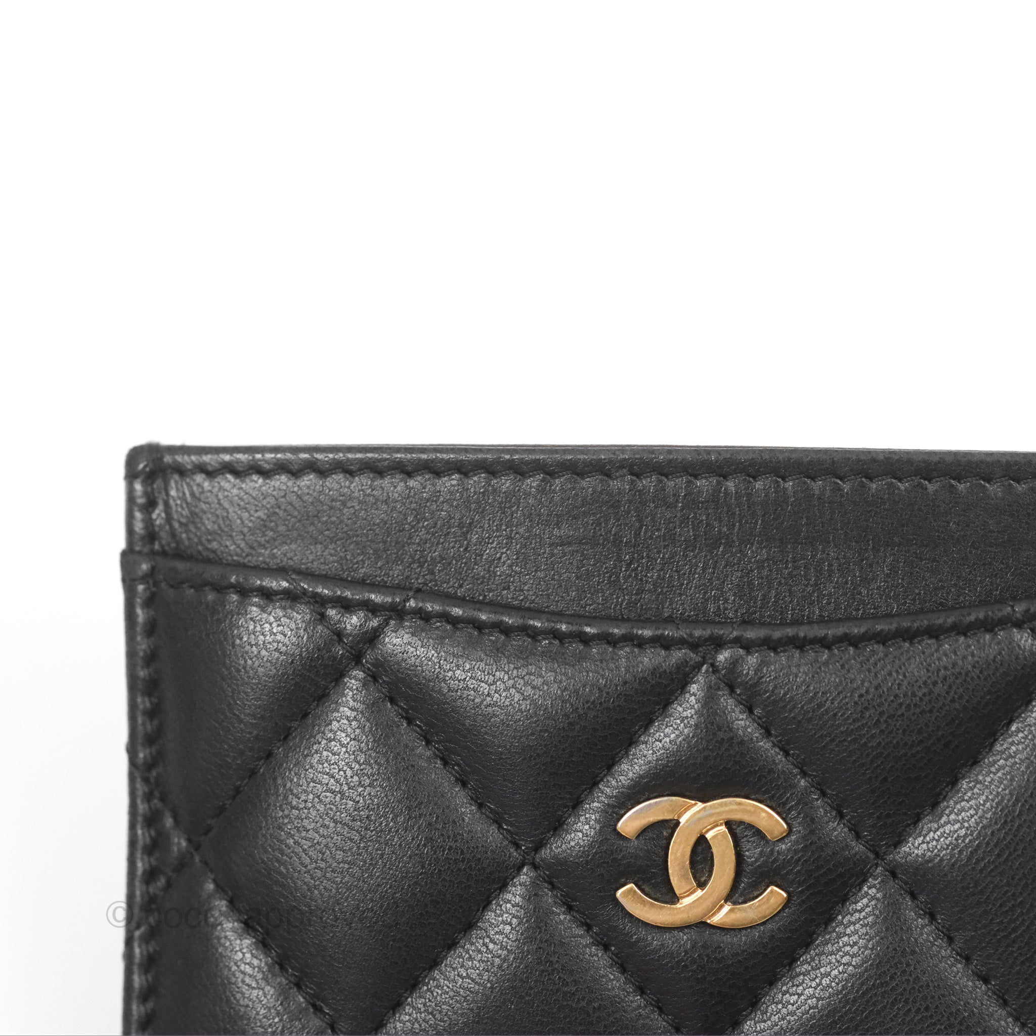 Chanel Classic Flat Card Holder Black Lambskin Gold Hardware - Luxury Slim Wallet for Women, Perfect for Everyday Use & Gift Giving