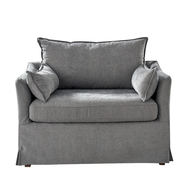 Comfortable Miles Slipcovered Armchair with Large Ottoman - Perfect for Living Room, Bedroom, or Home Office Relaxation