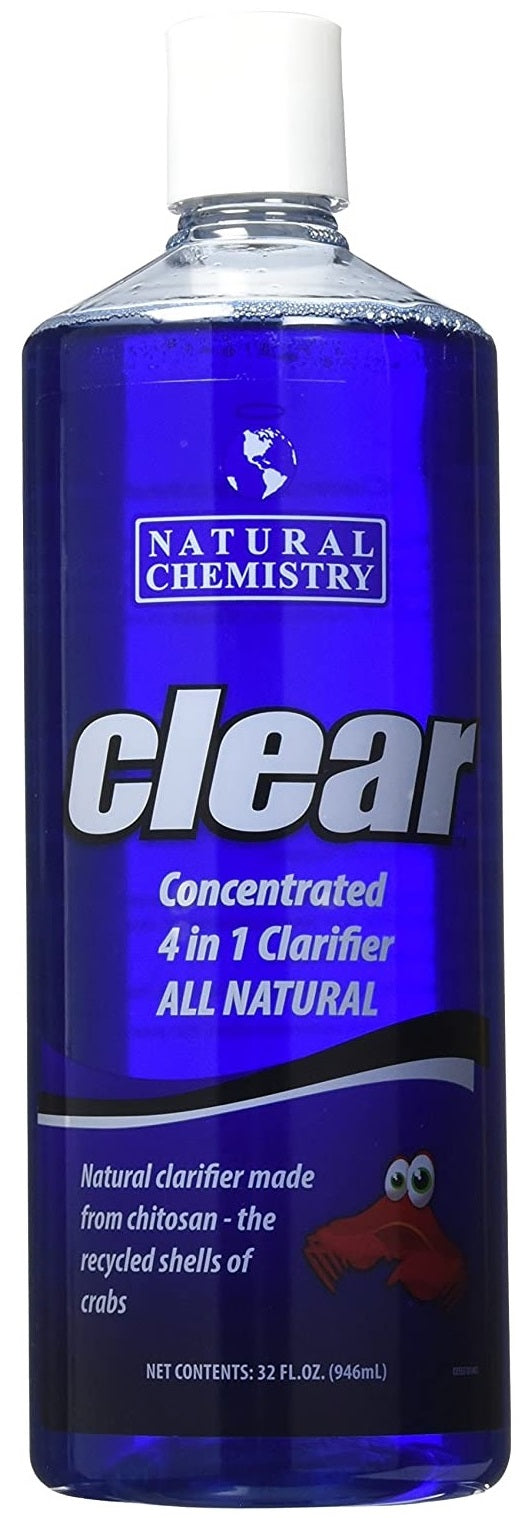 32 oz. Natural Chemistry 3555 Clear 4-in-1 Pool Clarifier - Eliminates Cloudy Water, Improves Filtration for Above Ground & Inground Pools, Spas & Hot Tubs