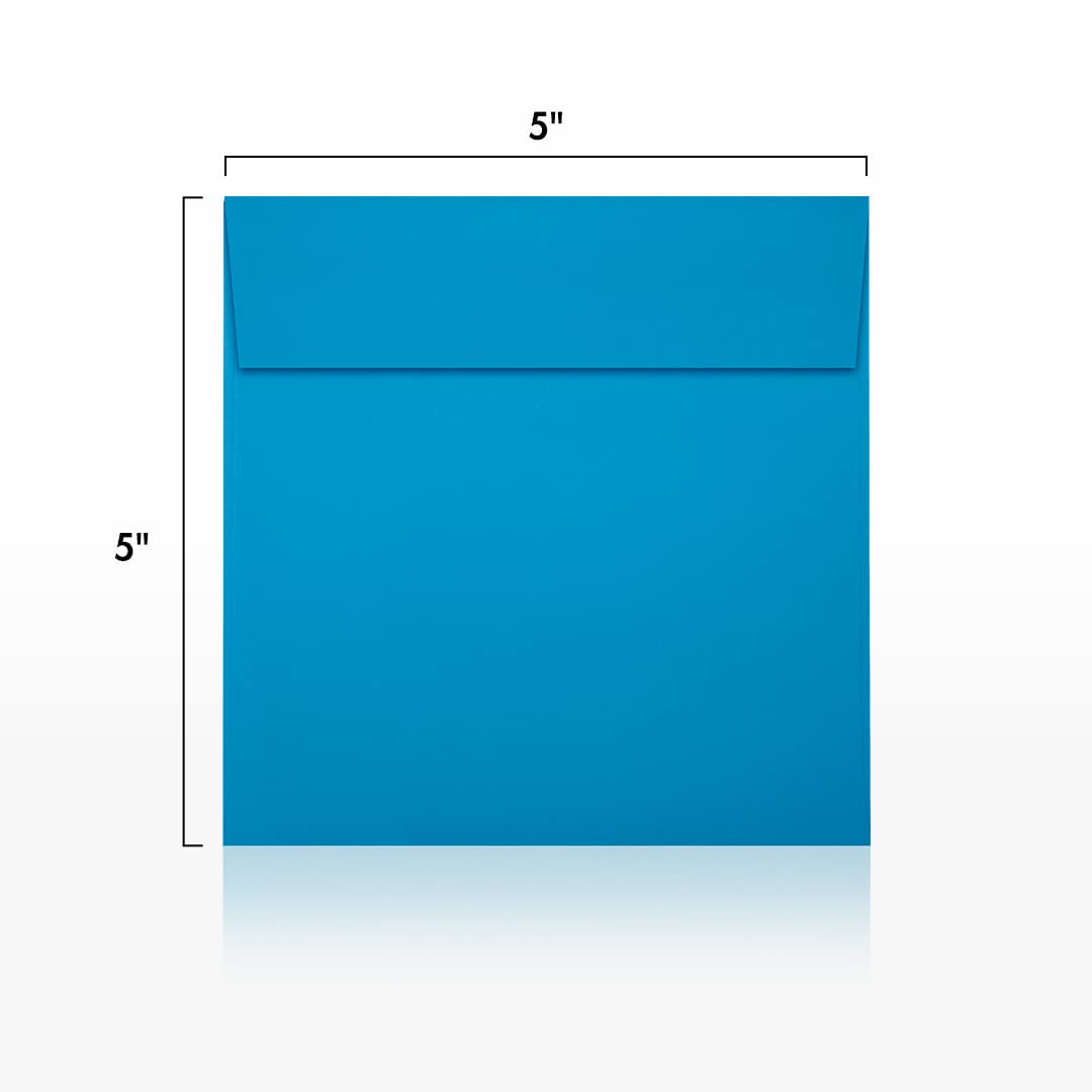 Premium Square Invitation Envelopes 5x5 Inches - Self-Sealing Peel & Press Design - 80lb Text Weight - Pool Blue - 1000 Pack - Perfect for Wedding Invitations, Greeting Cards, Party Favors and Business Correspondence