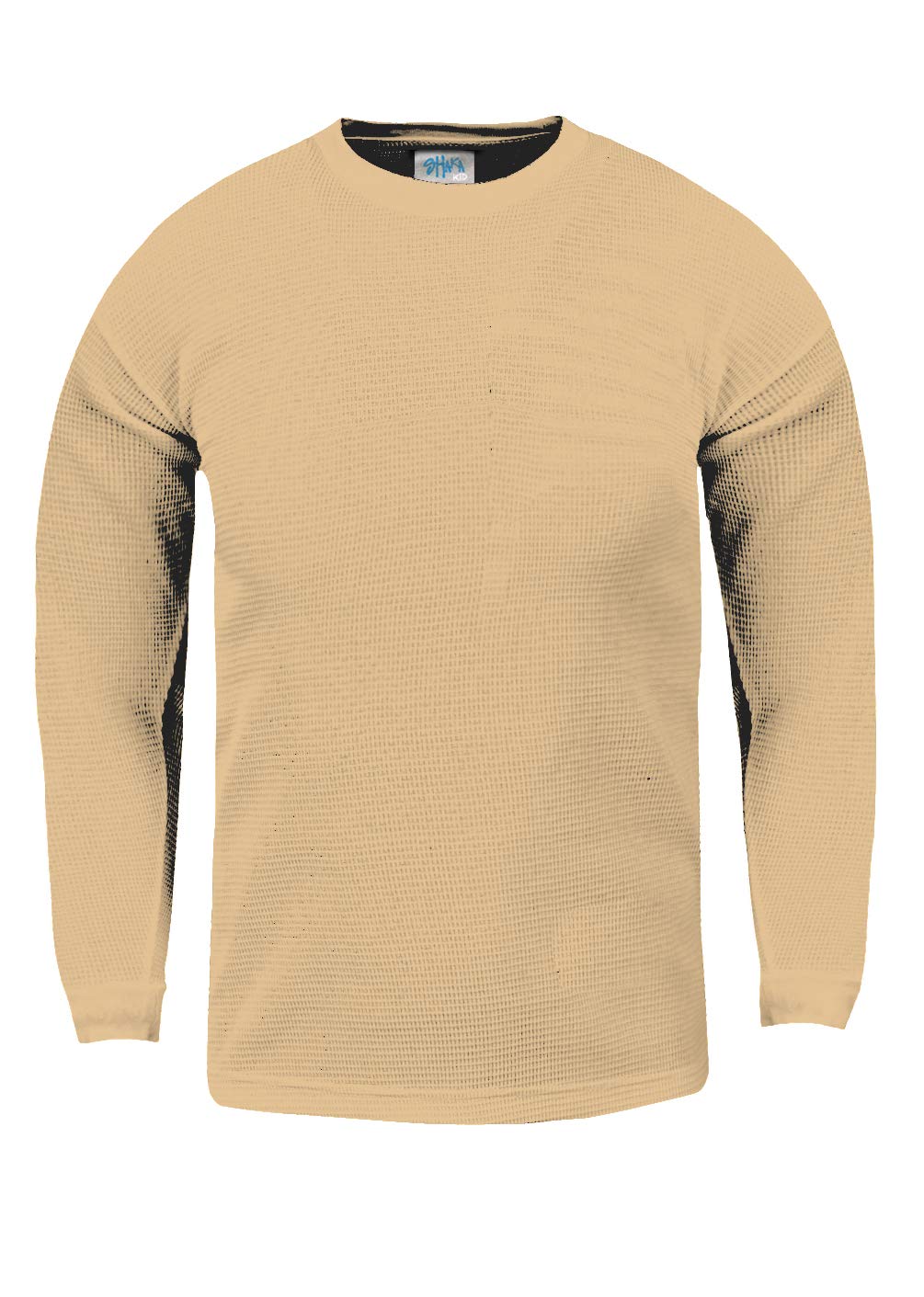 Shaka Wear Kids Waffle Thermal Long Sleeve Crewneck T-Shirt - Soft Cotton Blend, Warm & Comfortable (XXS-XL) - Perfect for Winter Outfits, School Uniforms & Outdoor Activities