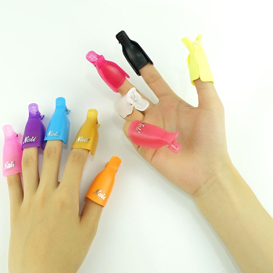 Acrylic Gel Polish Clips - 5 PCS Nail Art Soak Off Clips for UV Manicure & Acrylic Nails | Plastic Gel Polish Remover Tools with Multi-Color Options | Perfect for Salon & DIY Nail Care at Home