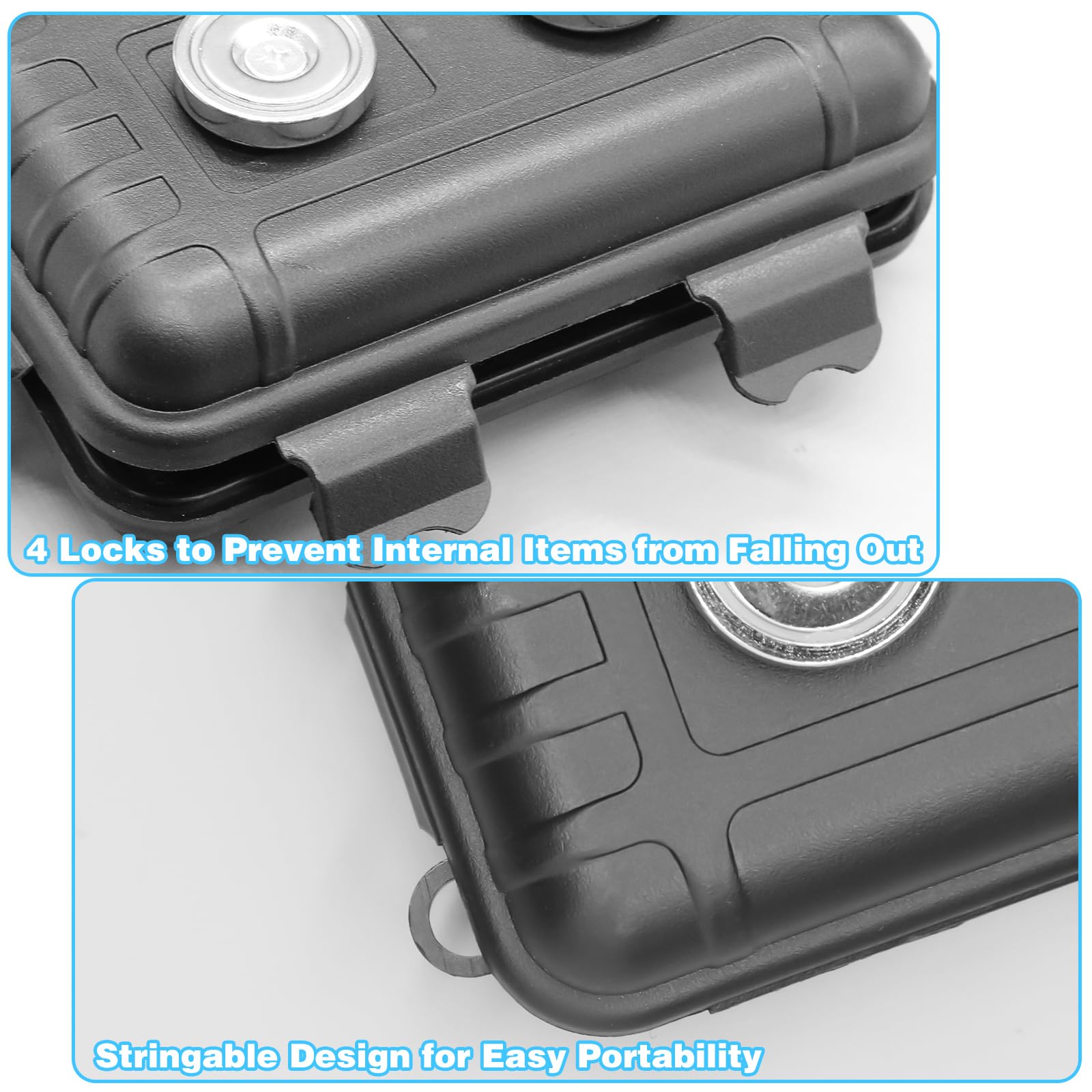 2Pcs Magnetic Key Holder for Under Car - Waterproof Hidden Key Box for Outdoor Travel & Emergency Use - Secure Key Hider for Vehicles (Black) - Perfect for Camping, Road Trips & Spare Key Storage