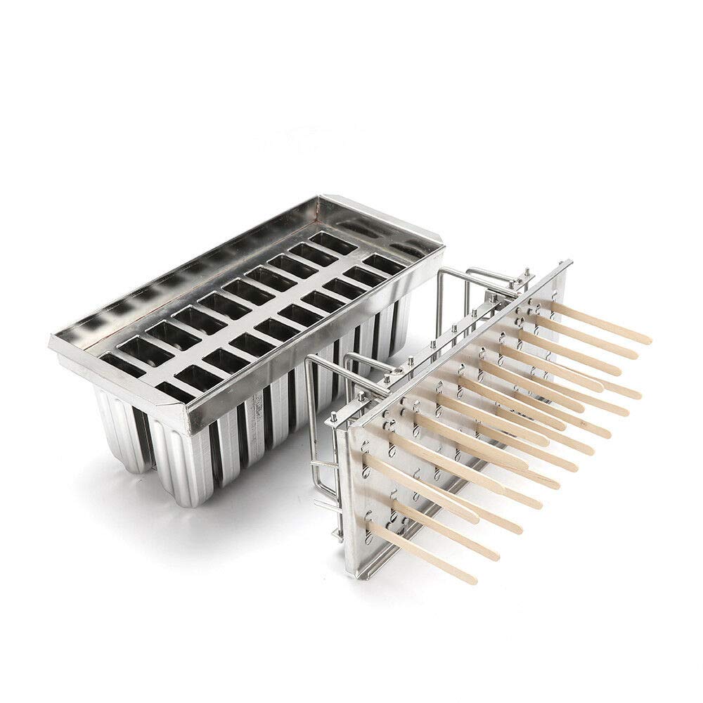 20PCS Stainless Steel Ice Pop Molds - DIY Popsicle Makers with Round Head Sticks for Homemade Ice Cream, Fruit Bars & Frozen Treats - Perfect for Summer Parties, Kids Snacks & Healthy Desserts