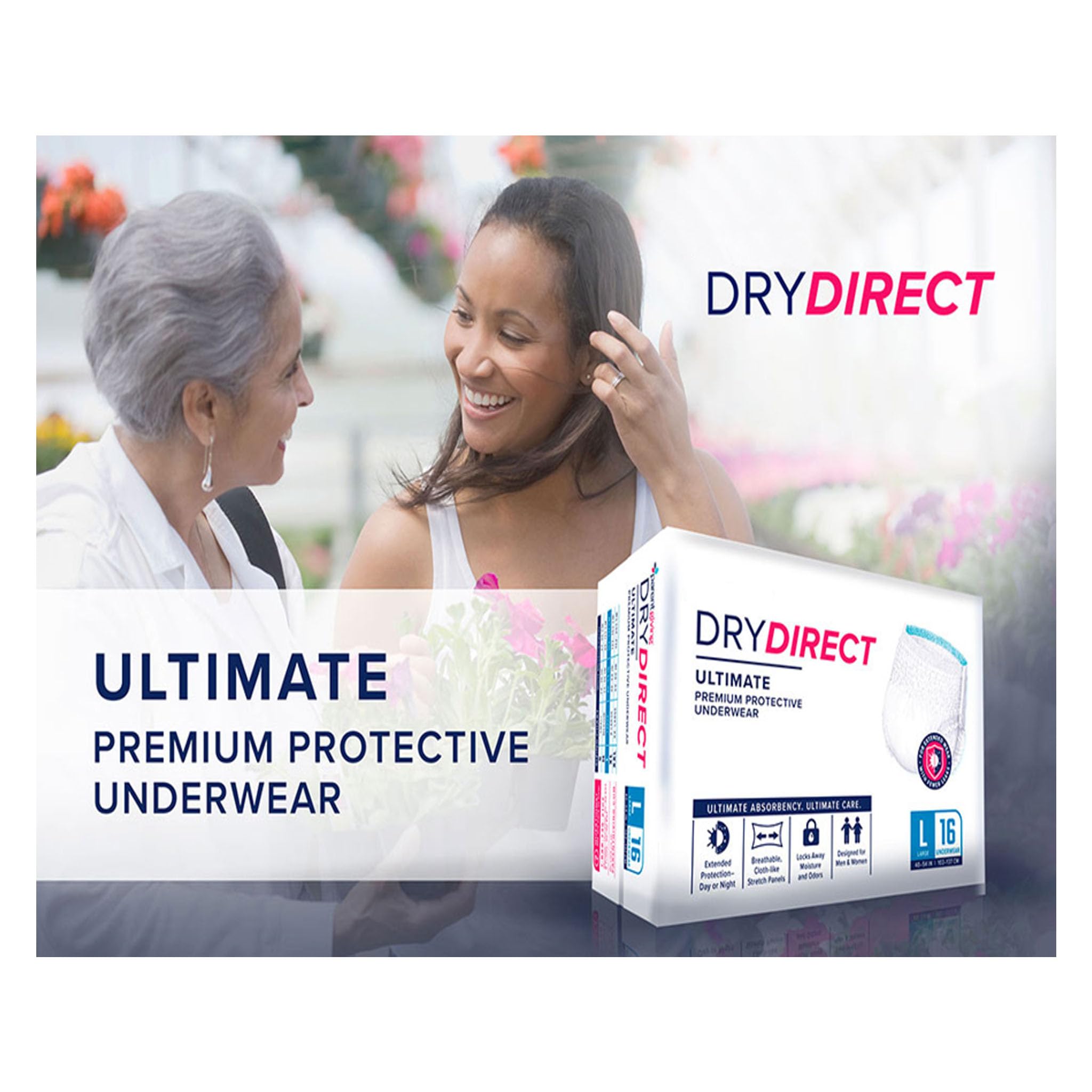 Dry Direct Ultimate Absorbent Underwear for Adults - X-Large (56 Count) - Premium Incontinence Protection for Day & Night Use - Ideal for Elderly Care, Post-Surgery Recovery and Home Healthcare