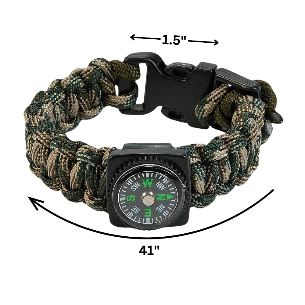 Paracord Compass Bracelet Craft Kit for Kids - DIY Survival Bracelet Making Set with Compass - Perfect for Outdoor Adventures, Scouting, Camping & Vacation Bible School Activities