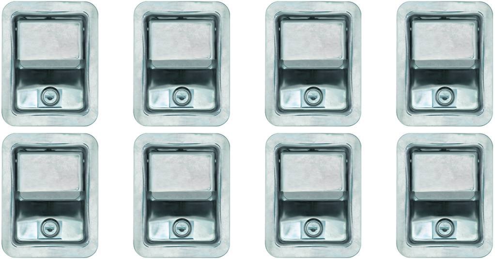 8-Pack Buyers Products L3885RLS Stainless Steel Rotary Paddle Latches with Gaskets - Secure Toolbox Doors, Truck & Utility Bodies - Heavy Duty Locking Solution for Commercial Vehicles & Storage Boxes