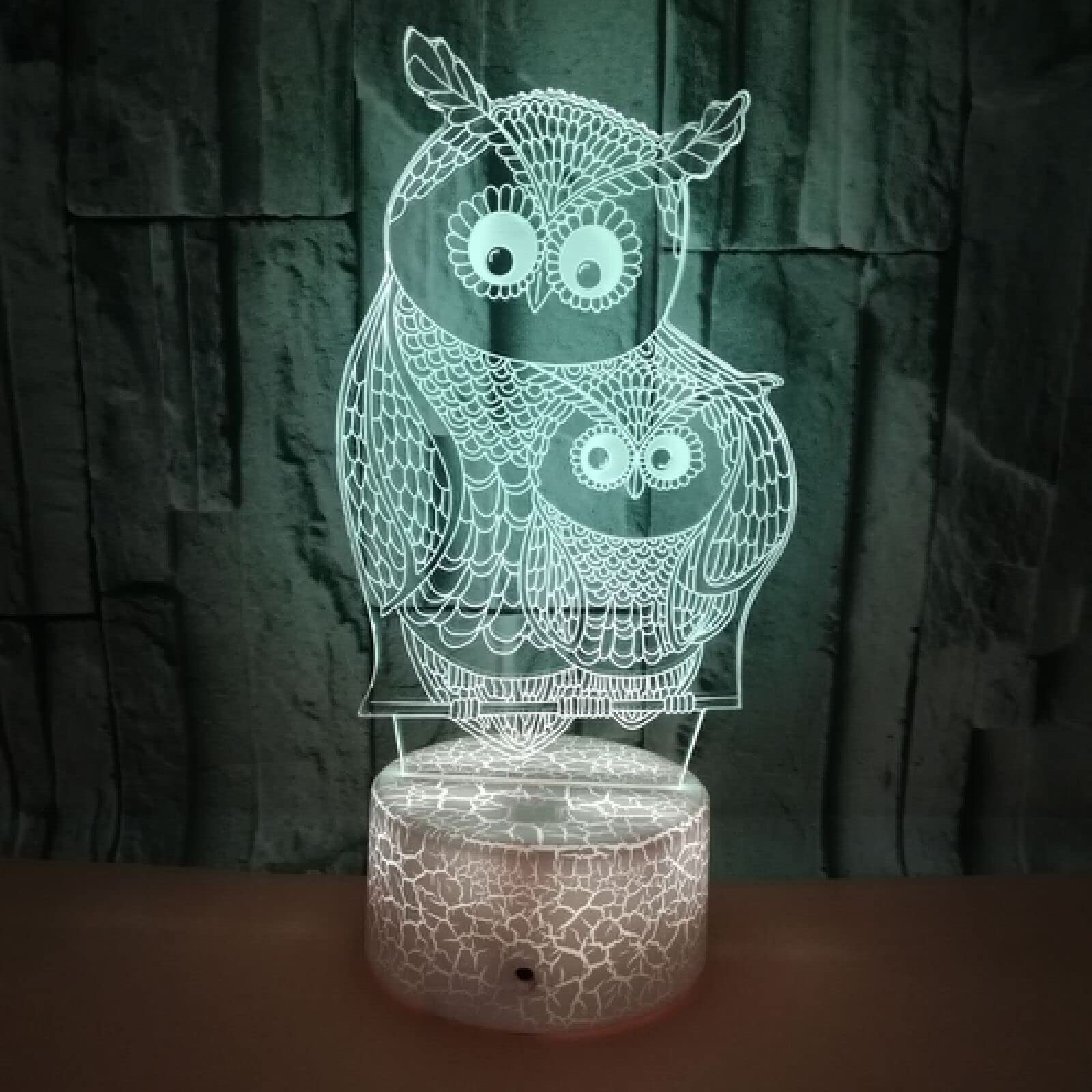 3D Owl Night Light with Remote Control - Color Changing LED Illusion Lamp, USB-Powered Touch Table Lamp for Kids Room, Birthday & Christmas Gift (16 Colors) - Perfect for Bedtime, Nursery Decor & Relaxation
