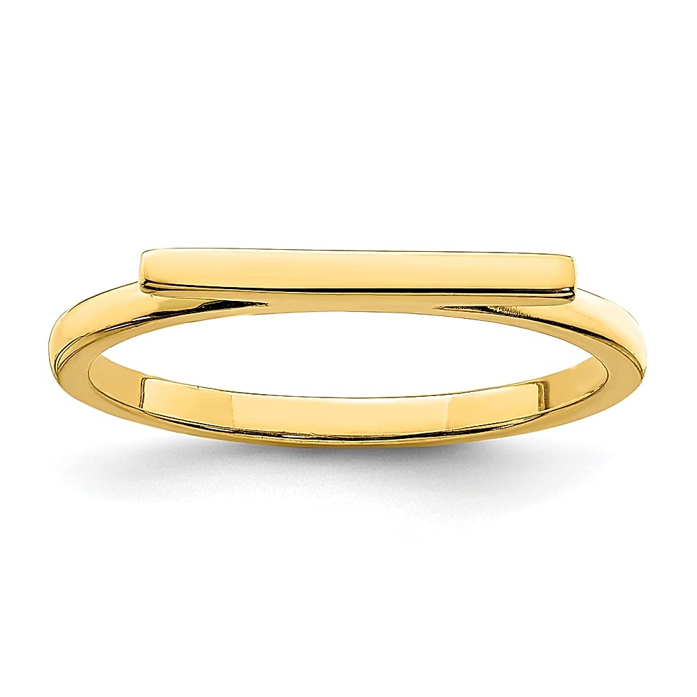 925 Sterling Silver Gold Tone Bar Ring for Women - Elegant Stackable Minimalist Jewelry - Perfect Gift for Her, Birthday, Anniversary & Everyday Wear