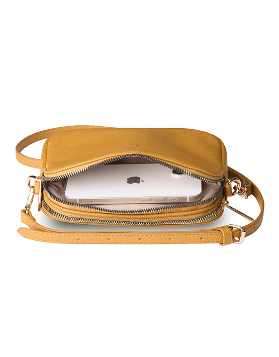 Tosca TH050 Small Crossbody Handbag in Mustard - Stylish & Compact Purse for Women, Perfect for Everyday Use, Travel & Shopping