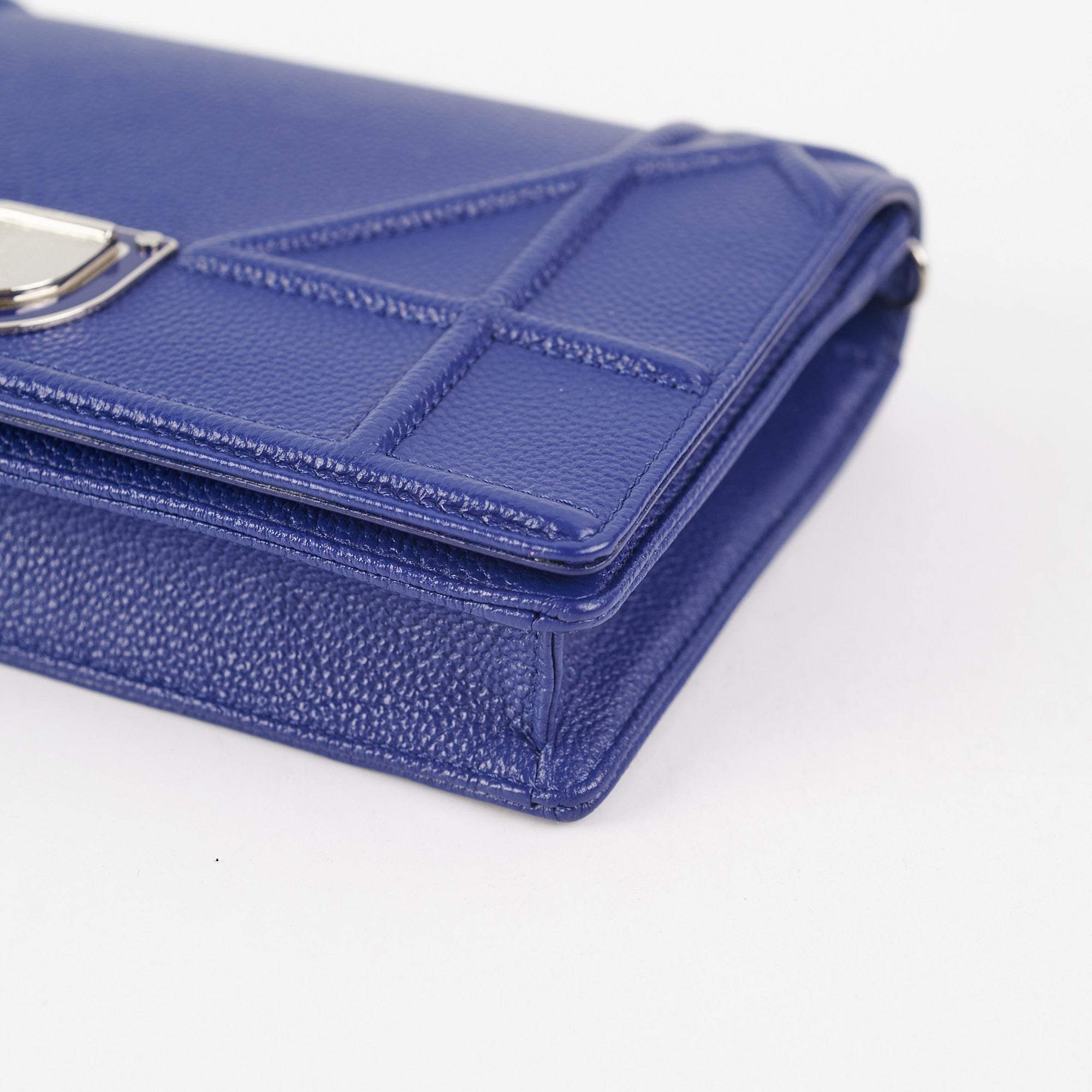 Dior Diorama Wallet On Chain WOC Blue Leather Crossbody Bag for Women | Luxury Designer Handbag for Evening Parties & Special Occasions