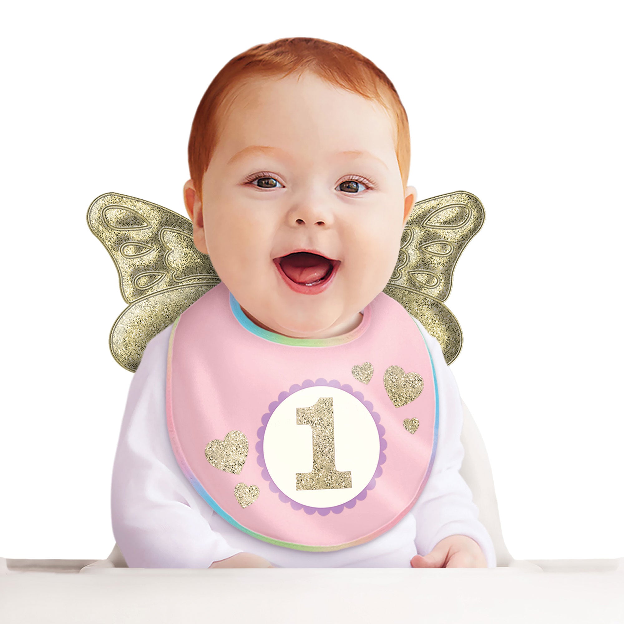 1st Birthday Girl Bib with Wings - Adorable Angel Wing Design for Baby Girls - Perfect for Birthday Parties, Photo Shoots & Special Occasions