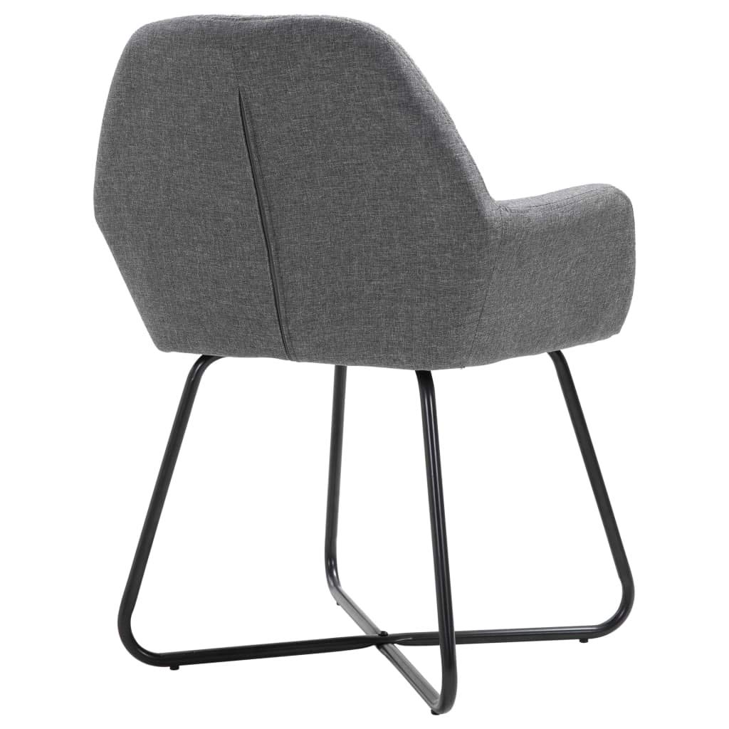 SKM Modern Dining Chairs Set of 2 - Dark Gray Fabric Upholstered Kitchen Chairs with Sturdy Metal Legs (Model 9808) - Perfect for Dining Room, Kitchen, Breakfast Nook & Small Space