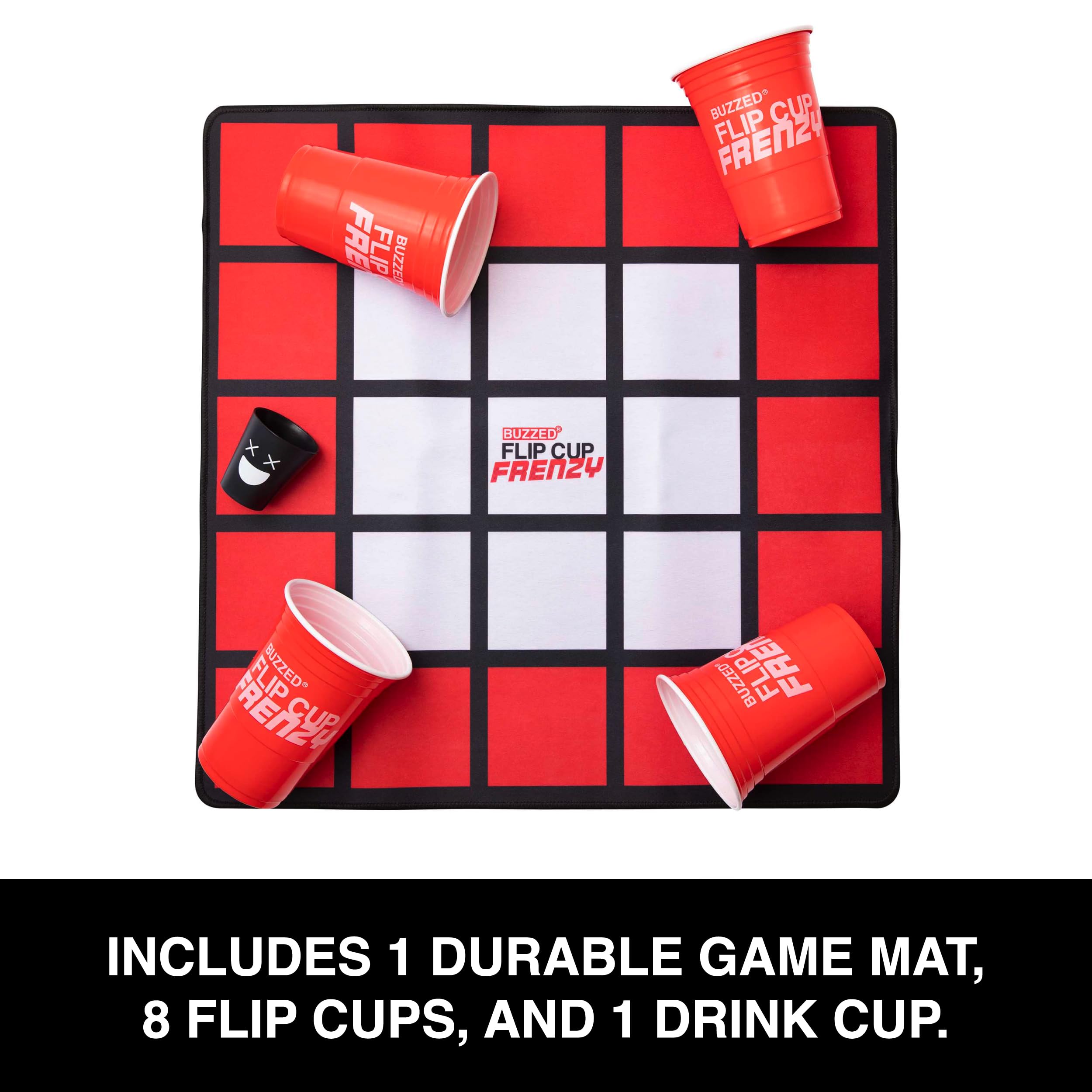 Buzzed Flip Cup Frenzy Drinking Game - Hilarious Adult Party Game for College & Back to School Gatherings - Fun Group Drinking Challenge for Parties & Social Events