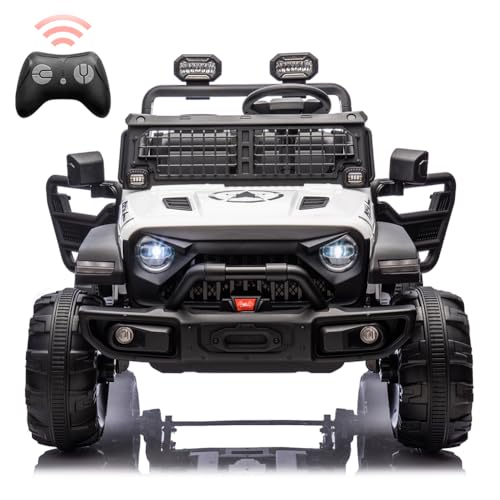 GARVEE 2 Seater Kids Ride On Truck with Parent Remote Control - 24V 9AH Electric Toy Car with LED Lights, Music & Horn - Large 20
