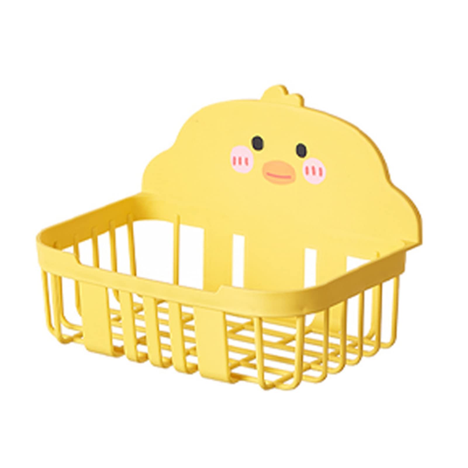 Cute Yellow Duck Toilet Paper Holder - Large Capacity Bathroom Organizer with Strong Suction Cups, Wall-Mounted Paper Roll Rack & Shampoo Storage Basket for Home Decor | Perfect for Small Bathrooms, Kids' Rooms & Farmhouse Style Decor