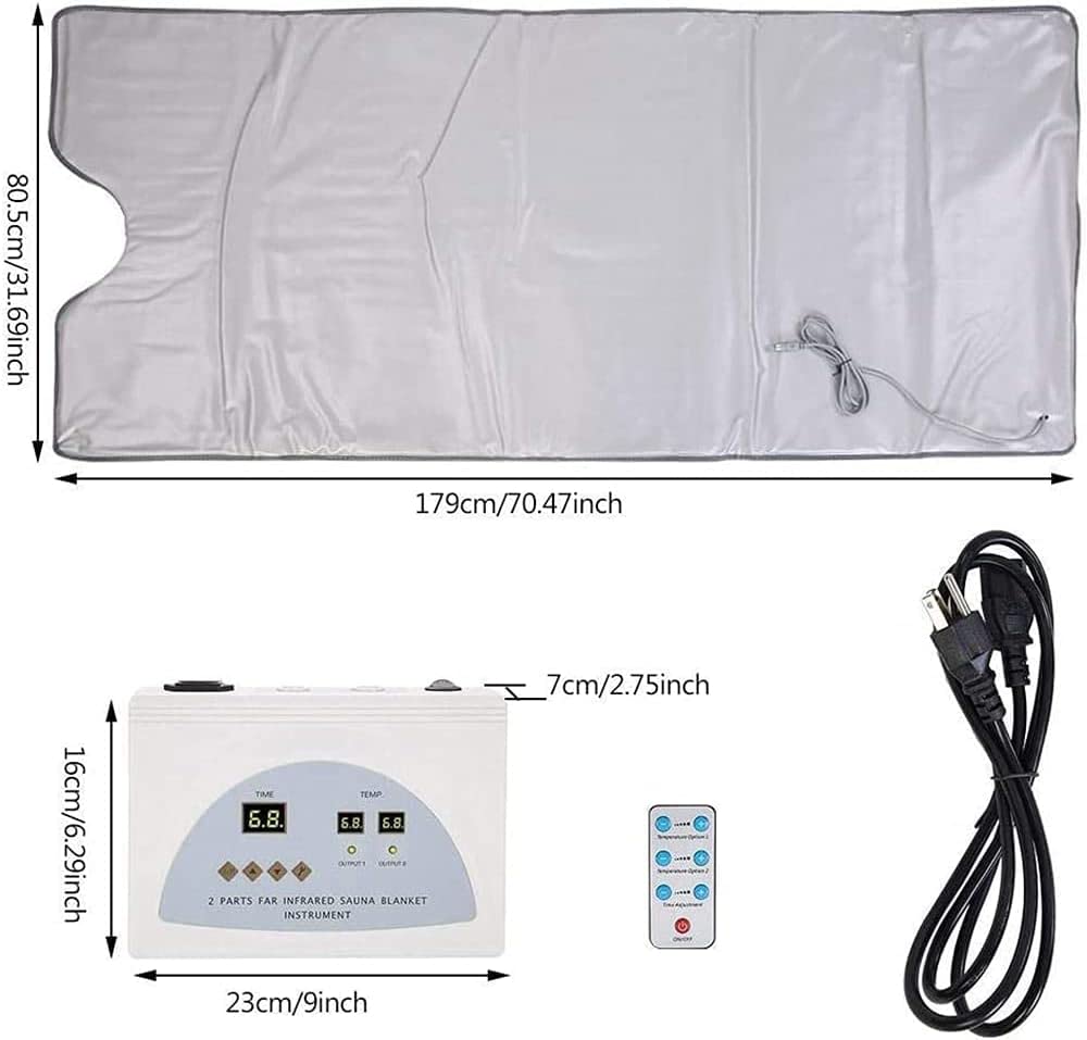 Portable Infrared Sauna Blanket with Zip - Far Infrared (FIR) Therapy for Weight Loss, Detox & Relaxation | Home Spa & Wellness | Remote Control Included | Perfect for Home Use, Gym Recovery & Stress Relief