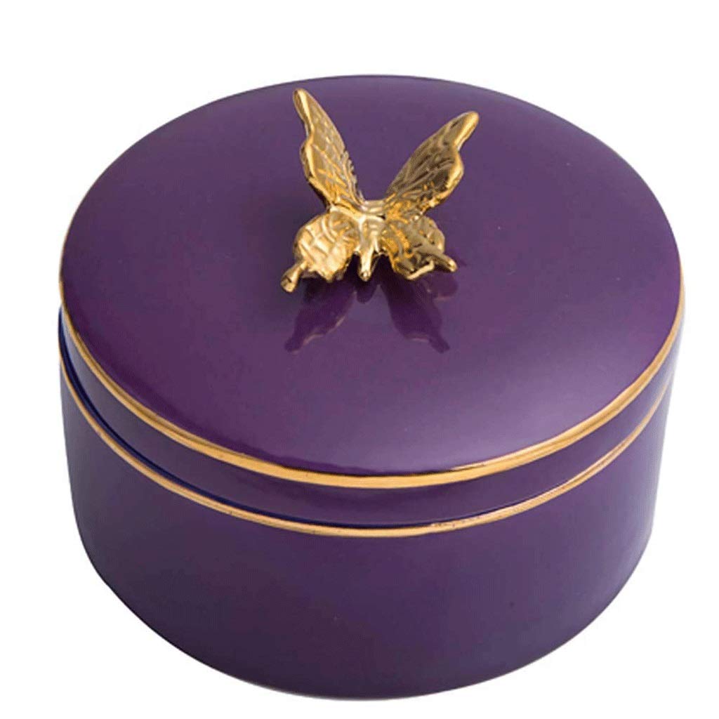 Elegant Purple Jewelry Box with Mirror - Personalized Keepsake Storage Organizer for Jewelry, Watches, Glasses & Accessories | Perfect for Home Decor, Gift Giving & Vanity Organization (Color: B)