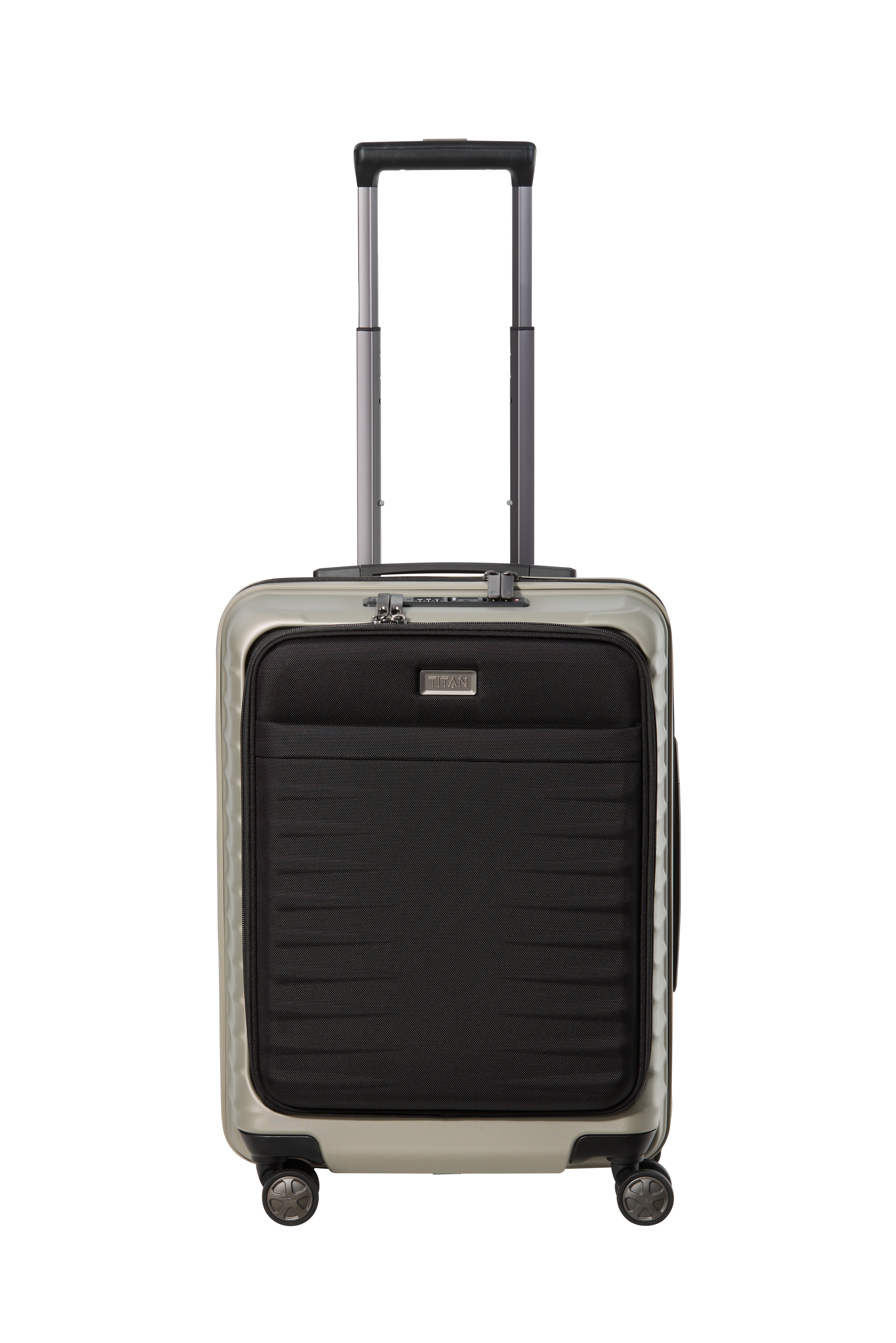 Titan LITRON Trolley S Carry On Luggage with Front Pocket - Lightweight Spinner Suitcase for Air Travel, Business Trips & Weekend Getaways